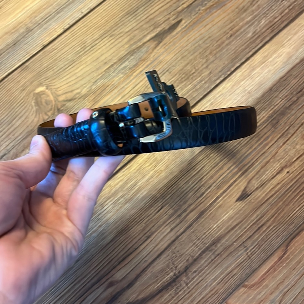 Ralph Lauren thin black alligator belt
